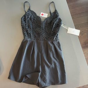 Black lace romper